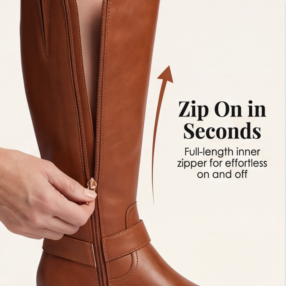 Ridella | Knee High Riding Boots – Classic Buckle Detail
