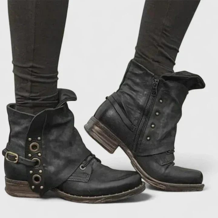 Wysteria | Women's Rugged Distressed Leather Ankle Boots