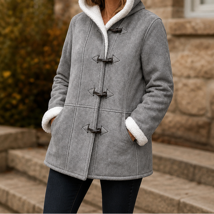 Plushbelle | Faux Shearling Hooded Winter Coat – Cozy Style for Women