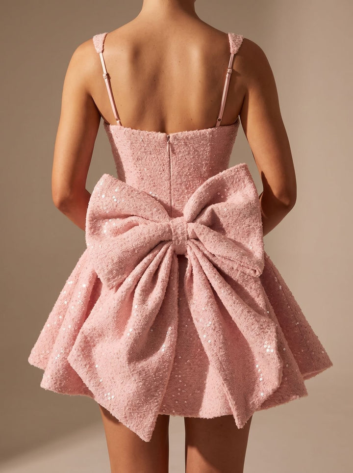 Victoria | Sequin Fit-and-Flare Bow Dress for Women