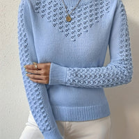 Estelle | Lightweight Pointelle-Knit Round-Neck Sweater