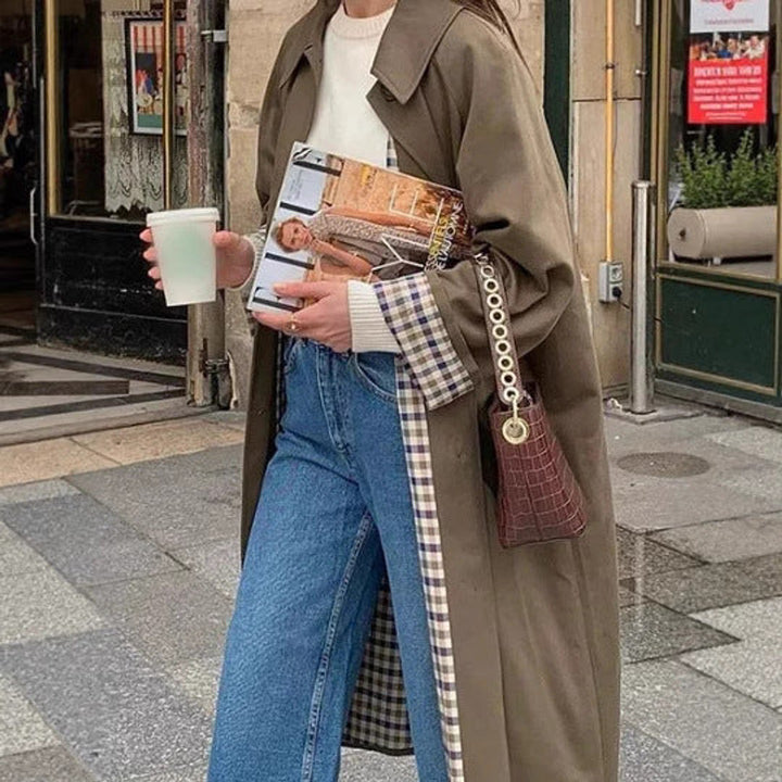 Isla | Stilvoller Oversize-Trenchcoat mit Karomuster für Damen