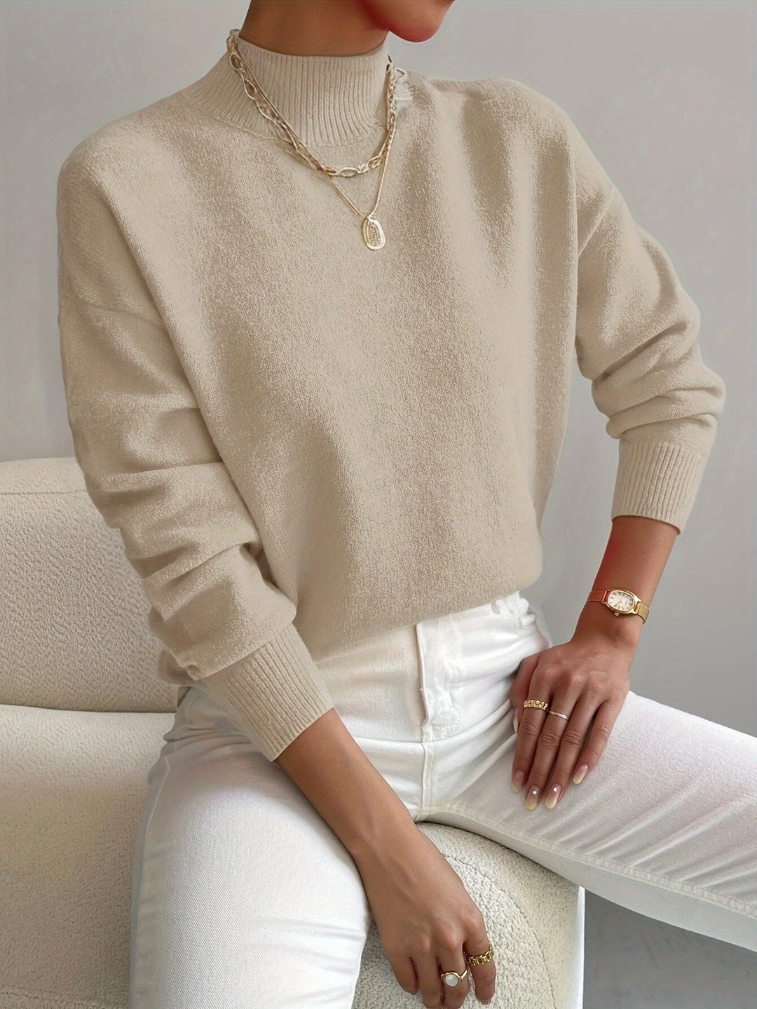 Vivienne | Strickpullover mit Stehkragen