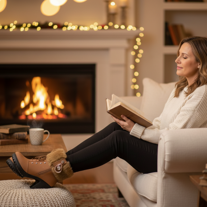 Velura | Faux Fur Winter Boots – Cozy Block Heel Style for Women