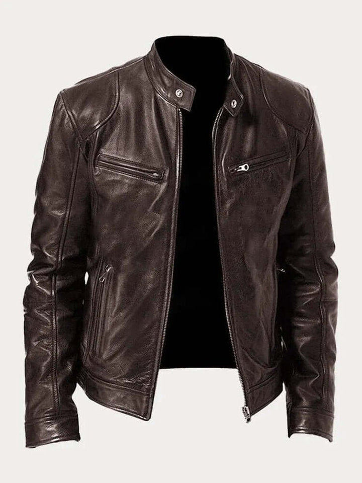 Maverick | Biker Jacket for Men with Genuine Leather Design