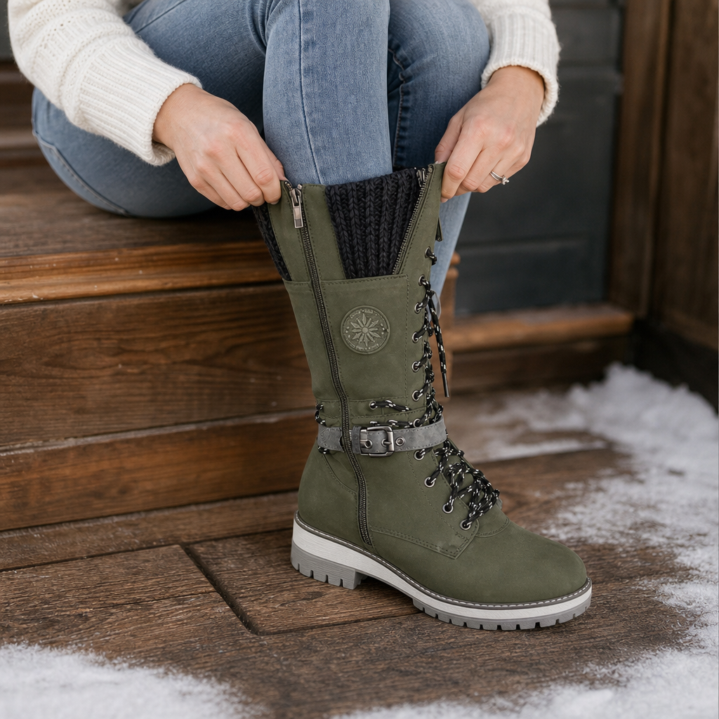 Snowbella | Knee-High Winter Boots – Comfortable Side-Zip Style