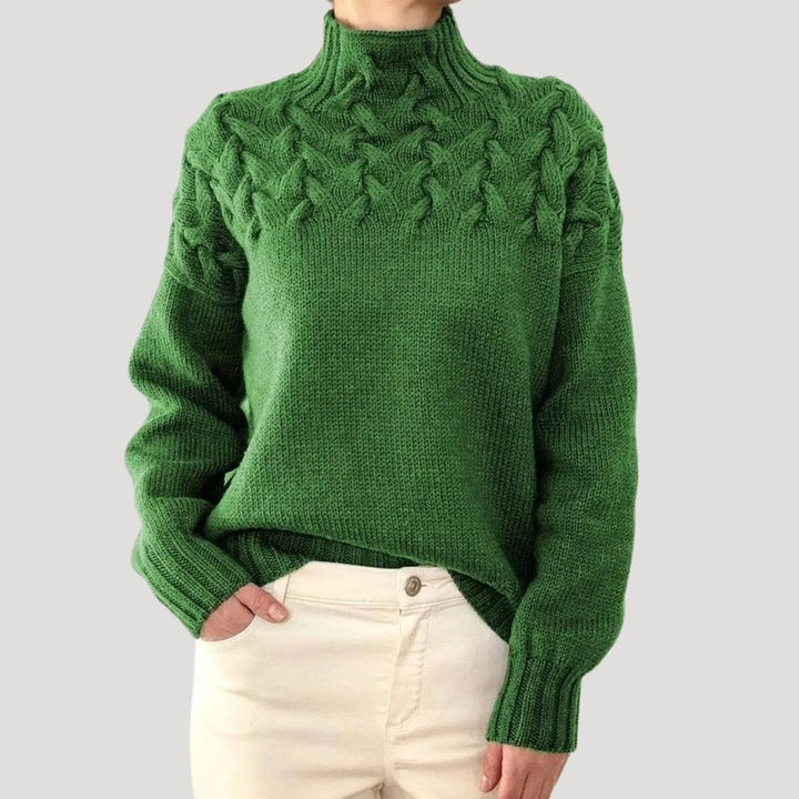 Sophie | Cable Knit Sweater with Roll Neck for Women