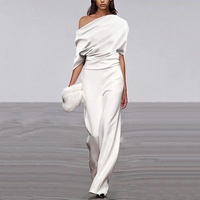 Kiara | Asymmetrical One-Shoulder Defined-Waist Jumpsuit