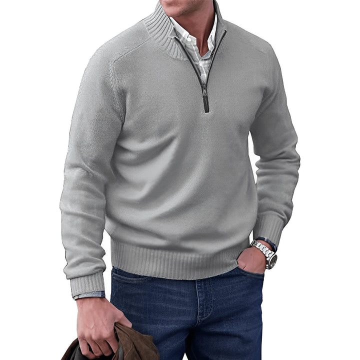 Landon | Maglione in maglia con mezza zip