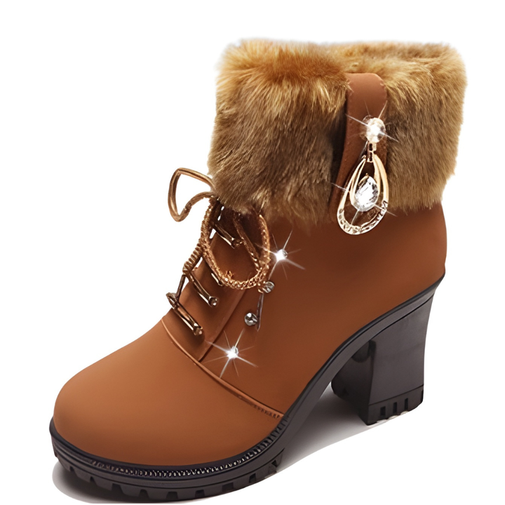 Velura | Faux Fur Winter Boots – Cozy Block Heel Style for Women