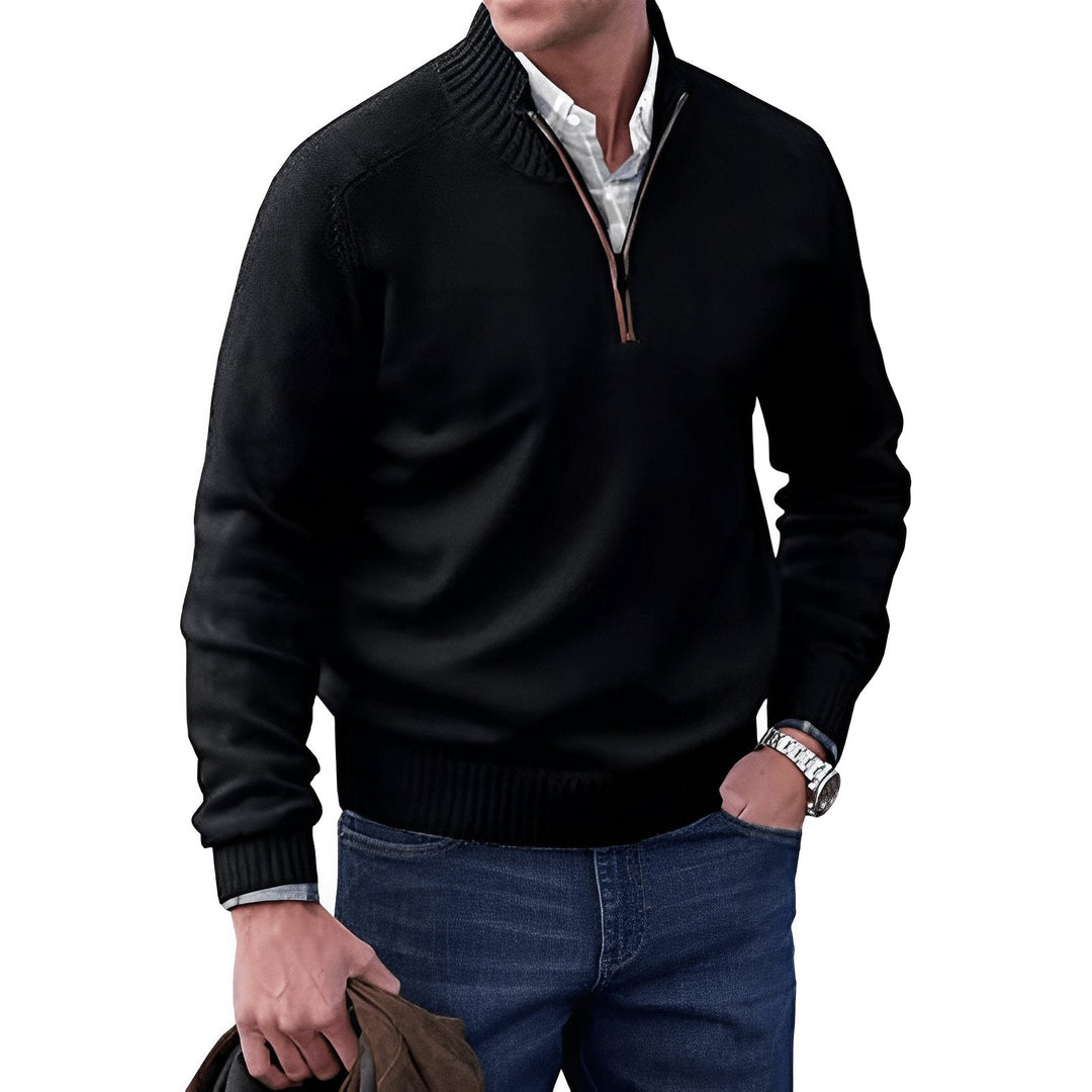 Landon | Maglione in maglia con mezza zip