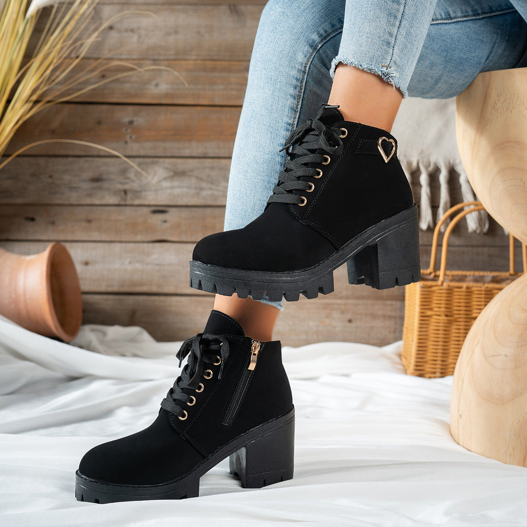 Alurelle | Schicke Schnürstiefeletten mit Blockabsatz für Damen