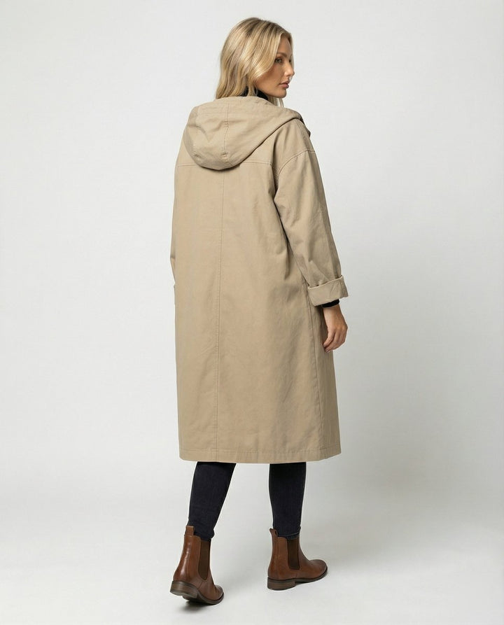 Elena | Women's Elegant Long Waterproof Hooded Trench Coat