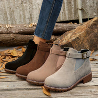 Evelina | Women's Chic Buckle Strap Chelsea Ankle Boots