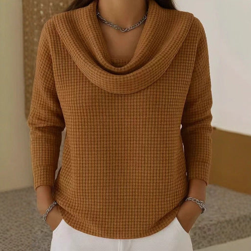 Evelyn | Pullover aus Waffelstrick mit Schalkragen