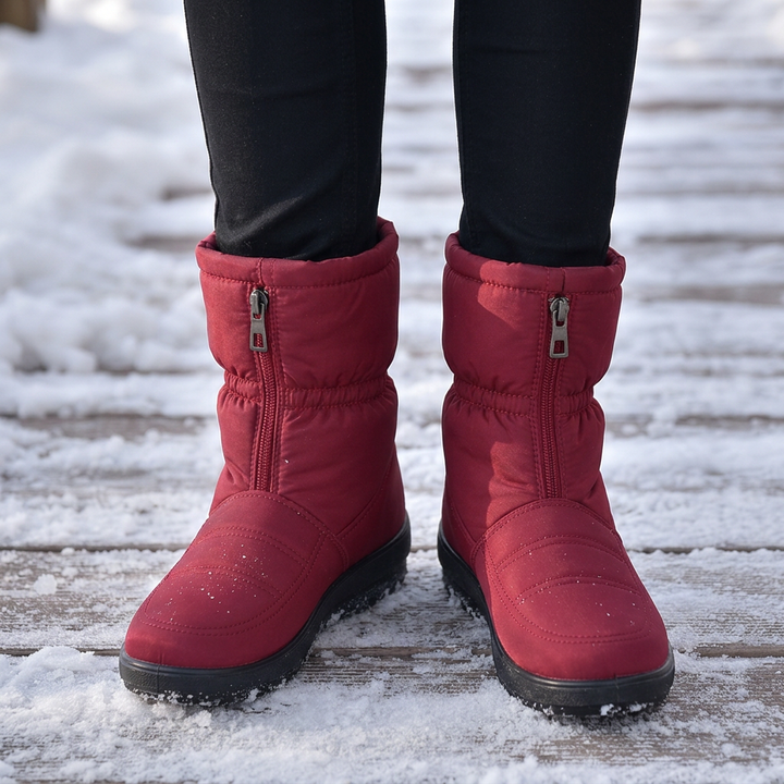 Frostbella | Quilted Snow Boots – Warm Side-Zip Style for Women