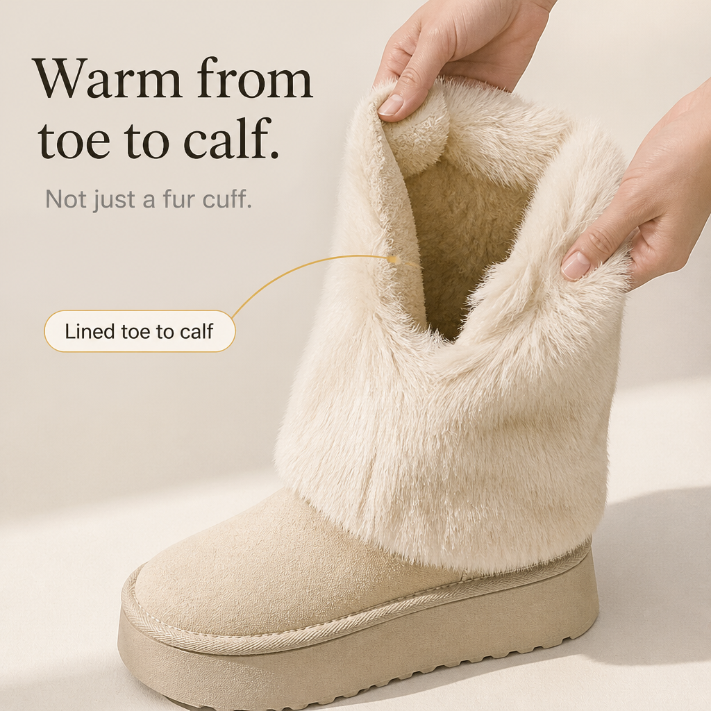 SnugLift | Faux-Fur Mid-Calf Platform Boots for Women – Cozy Winter Style