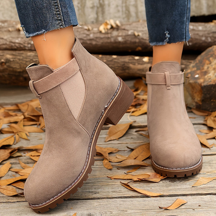 Evelina | Women's Chic Buckle Strap Chelsea Ankle Boots