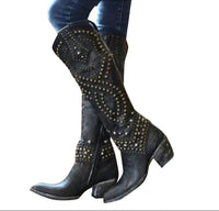 Vivienne | Women's Pointed Toe Knee-High Block Heel Boots