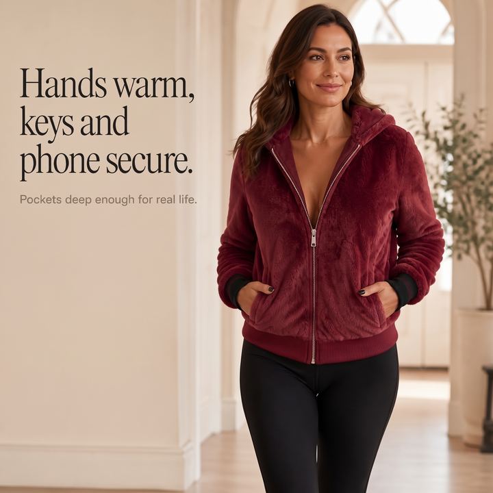 Wearbella | Hooded Faux Fur Zip Jacket – Stylish Layer for Women