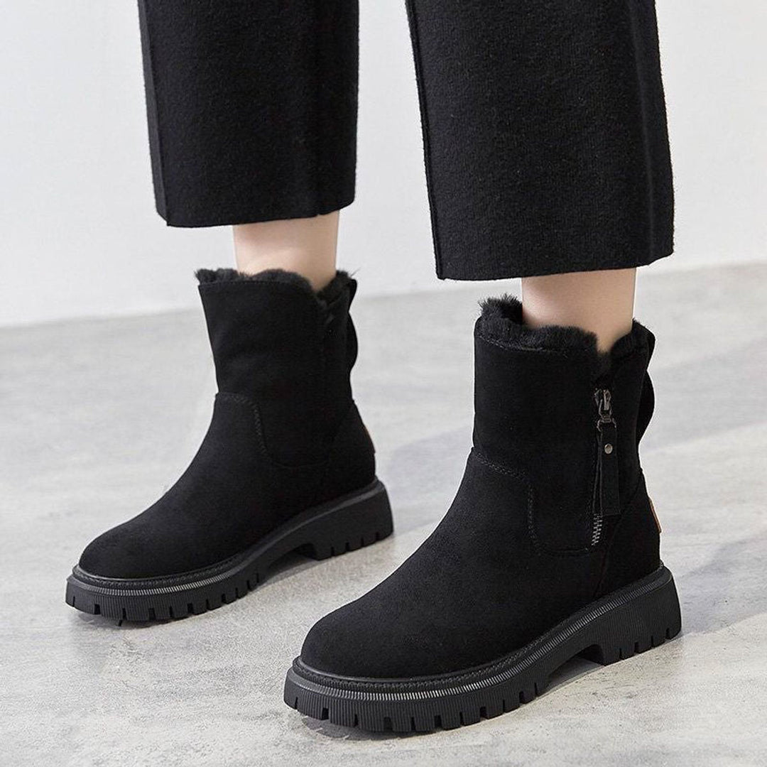 Valencia | Women's Cozy Fleece-Lined Suede Slip-On Ankle Boots