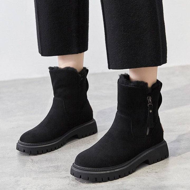 Valencia | Women's Cozy Fleece-Lined Suede Slip-On Ankle Boots