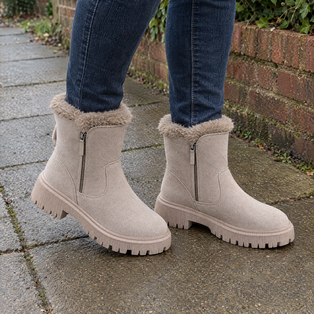 Clea | Winter Ankle Boots – Cleated Sole Shape for Women
