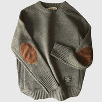 Felix | Maglione classico in maglia con toppe moderne sui gomiti