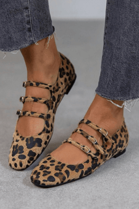 Brielle | Leopard-Print Triple-Buckle Loafers