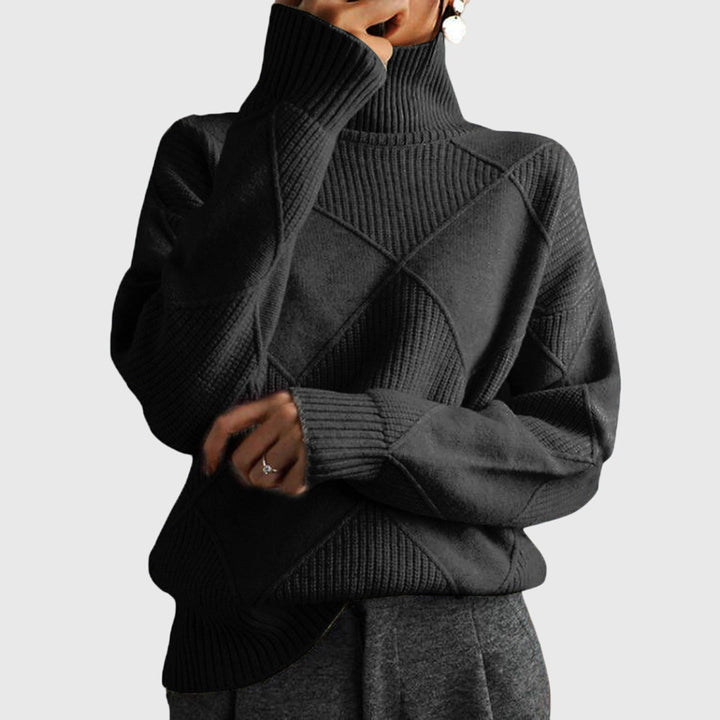 Camille | Maglione a collo alto con motivo geometrico
