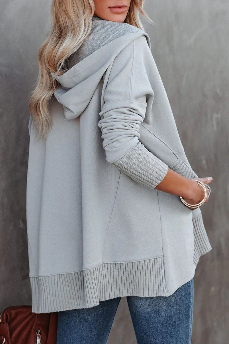 Rosielle | Relaxed Longline Hooded Drawstring Tunic Sweatshirt