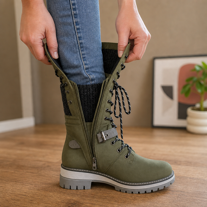 Snowbella | Knee-High Winter Boots – Comfortable Side-Zip Style