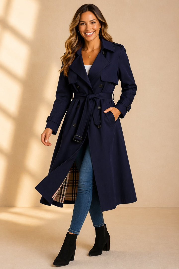 Margot | Trench lungo doppiopetto elegante da donna