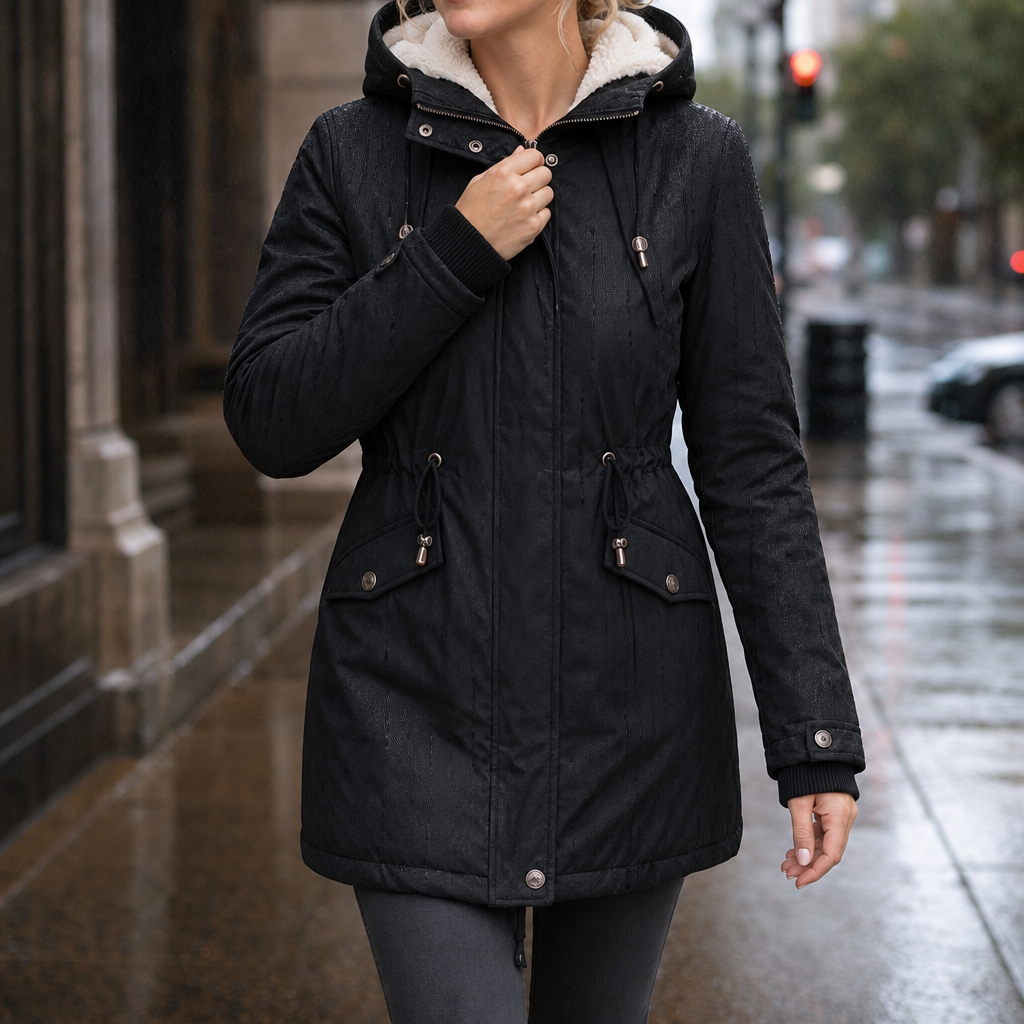 Warmbella | Padded Parka – Fleece-Lined Waist-Defining Style