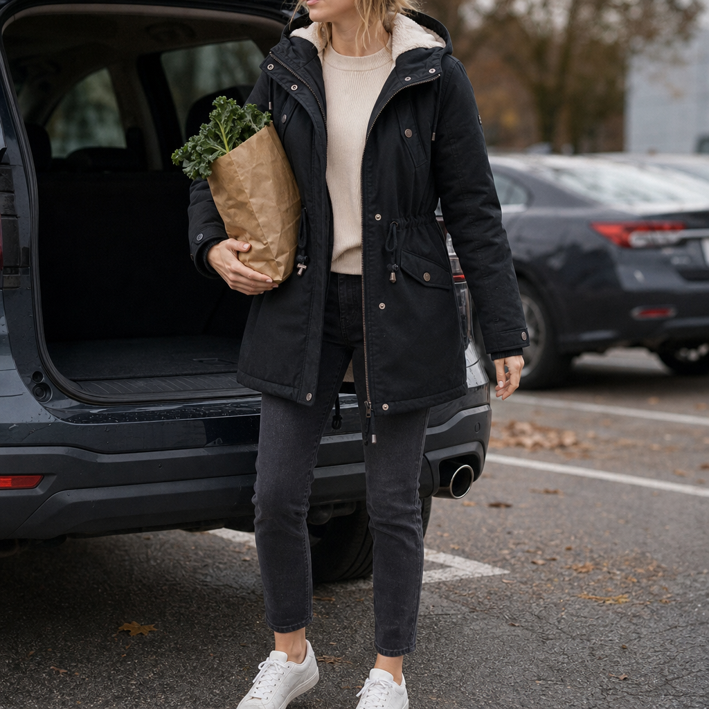 Warmbella | Padded Parka – Fleece-Lined Waist-Defining Style