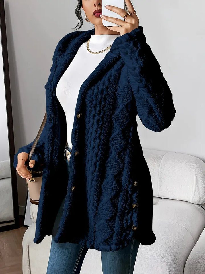 Celestia | Cardigan con cappuccio da donna in morbido peluche