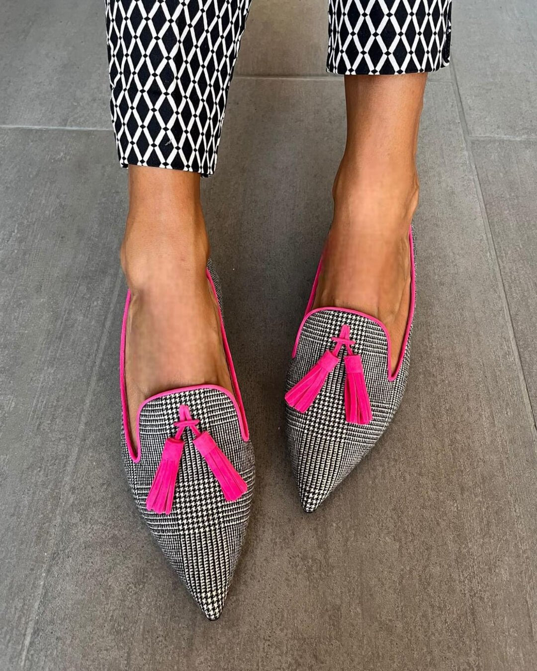 Chantal | Women's Printed Loafers with Fluo Tassels