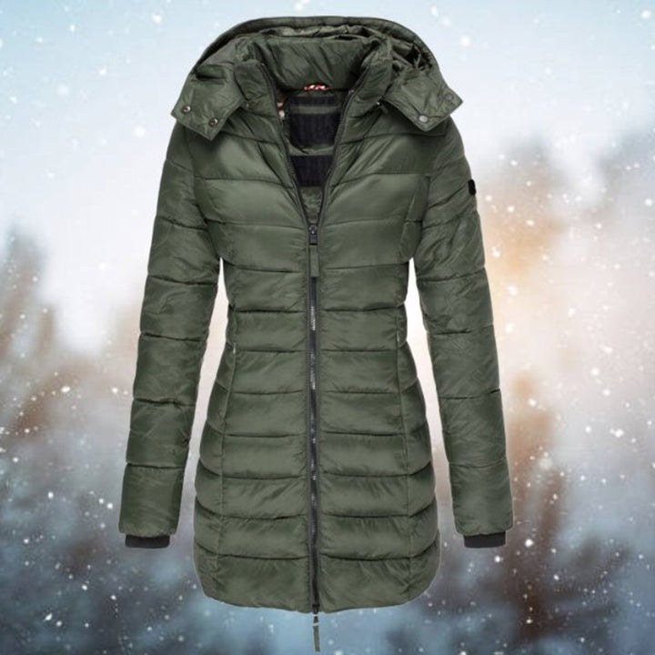 Katrina | Longline Hooded Puffer Coat for Women – Stylish Warmth