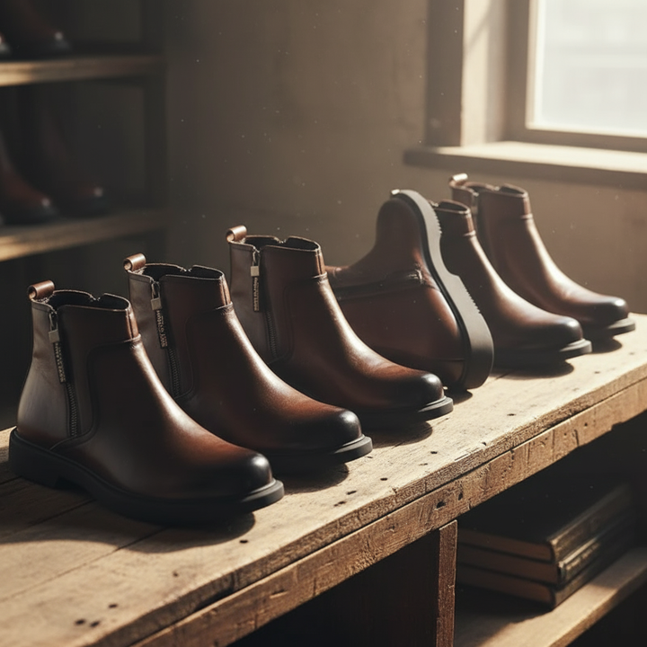 Lucas | Cow-Leather Side-Zip Ankle Boots with Rubber Sole - Image 9