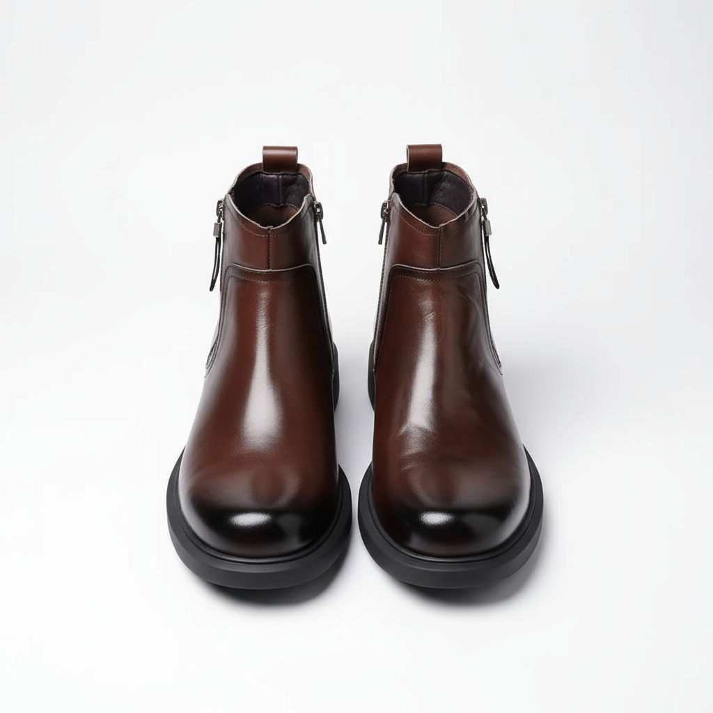 Lucas | Cow-Leather Side-Zip Ankle Boots with Rubber Sole - Image 10