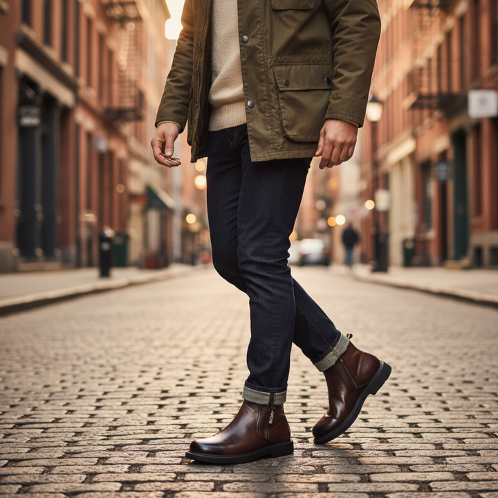 Lucas | Cow-Leather Side-Zip Ankle Boots with Rubber Sole - Image 5