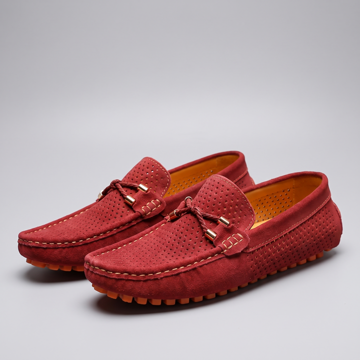 Luca | Perforated Leather Slip-On Driving Loafers - Image 4