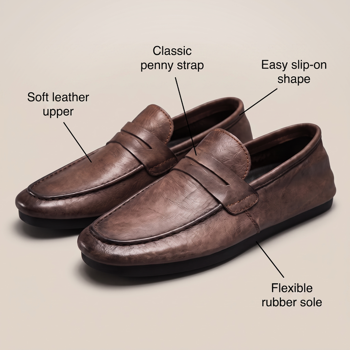 Theo | Soft-Leather Cushioned Penny Loafers - Image 4