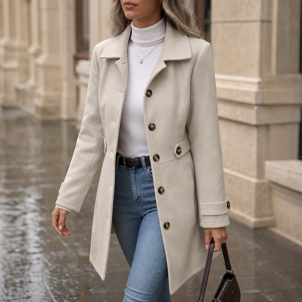 Vivienne | Tailored Belted Polyester-Blend Trench Coat - Image 2