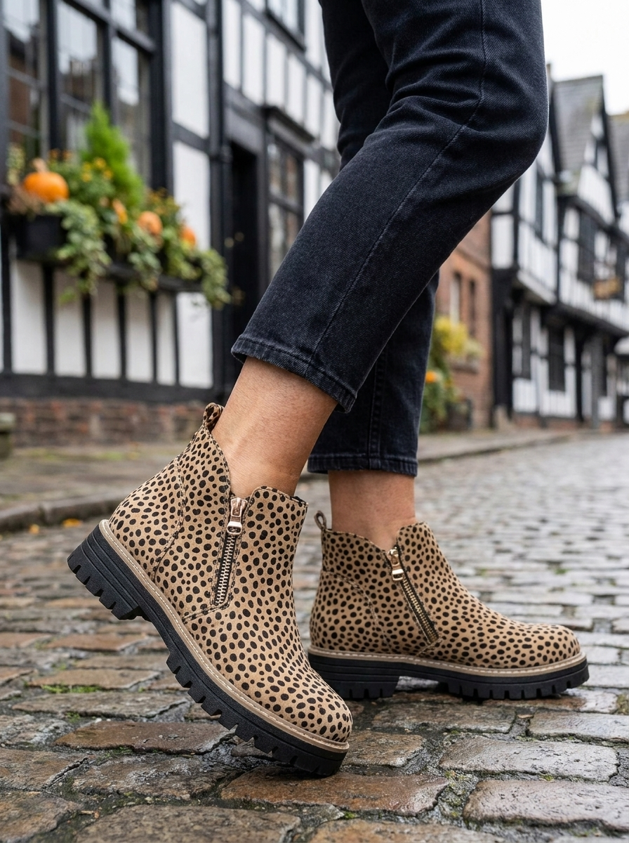 Aria | Cushioned Side-Zip Lug-Sole Ankle Boots - Image 8