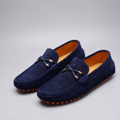 Luca | Perforated Leather Slip-On Driving Loafers