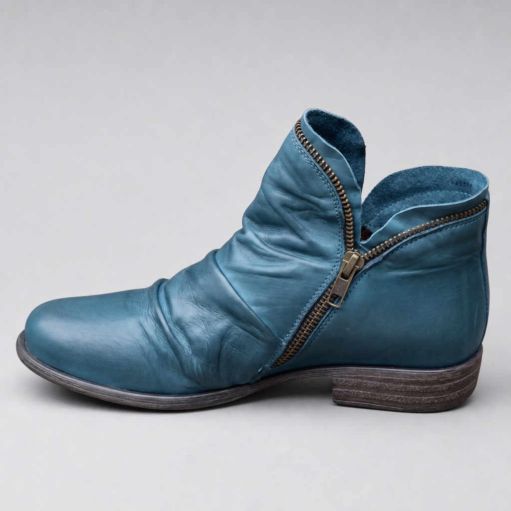 Nora | Genuine-Leather Cushioned Side-Zip Ankle Boots - Image 4
