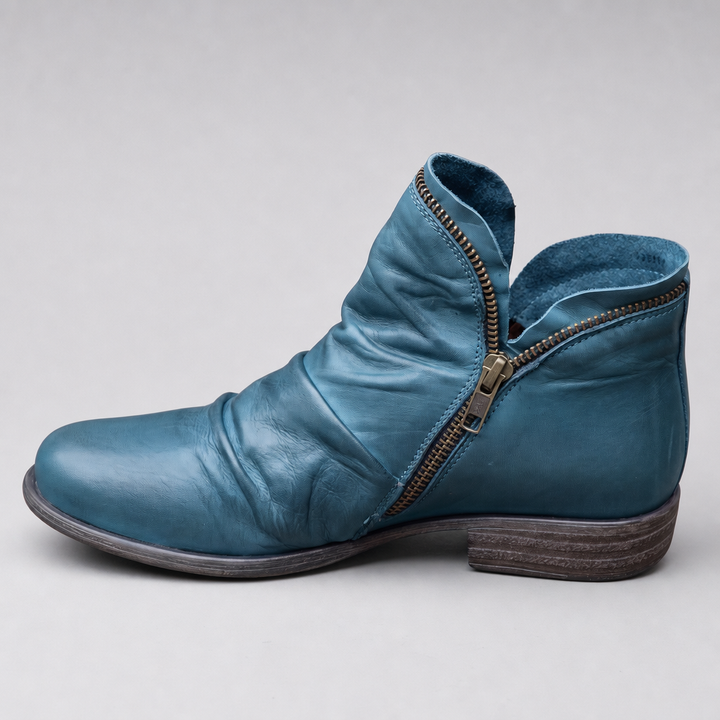 Nora | Genuine-Leather Cushioned Side-Zip Ankle Boots - Image 4