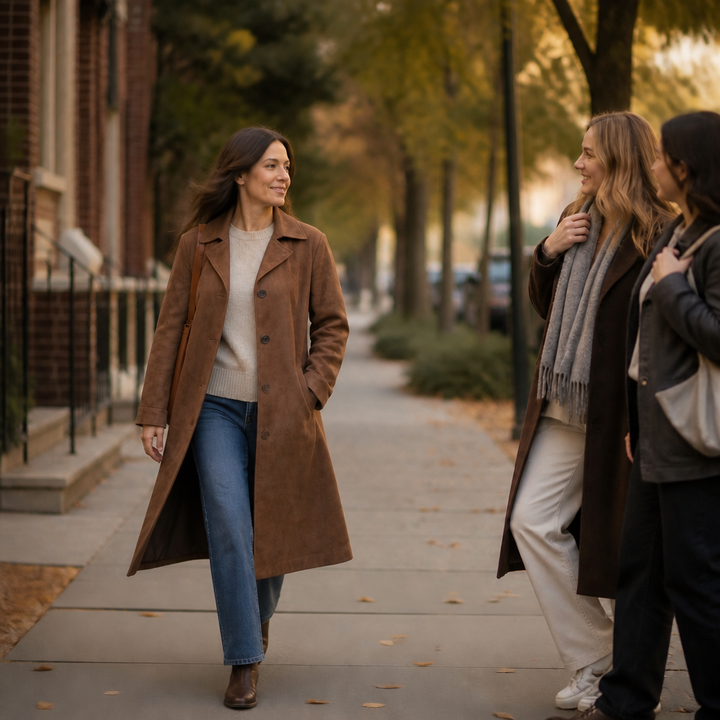 Serena | Suedette Longline Button-Front Trench Coat - Image 8