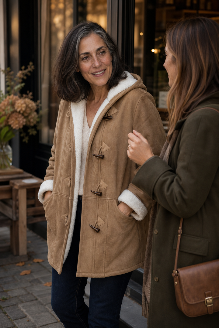 Genevieve | Hooded Faux-Suede Plush-Lined Toggle Coat - Image 13
